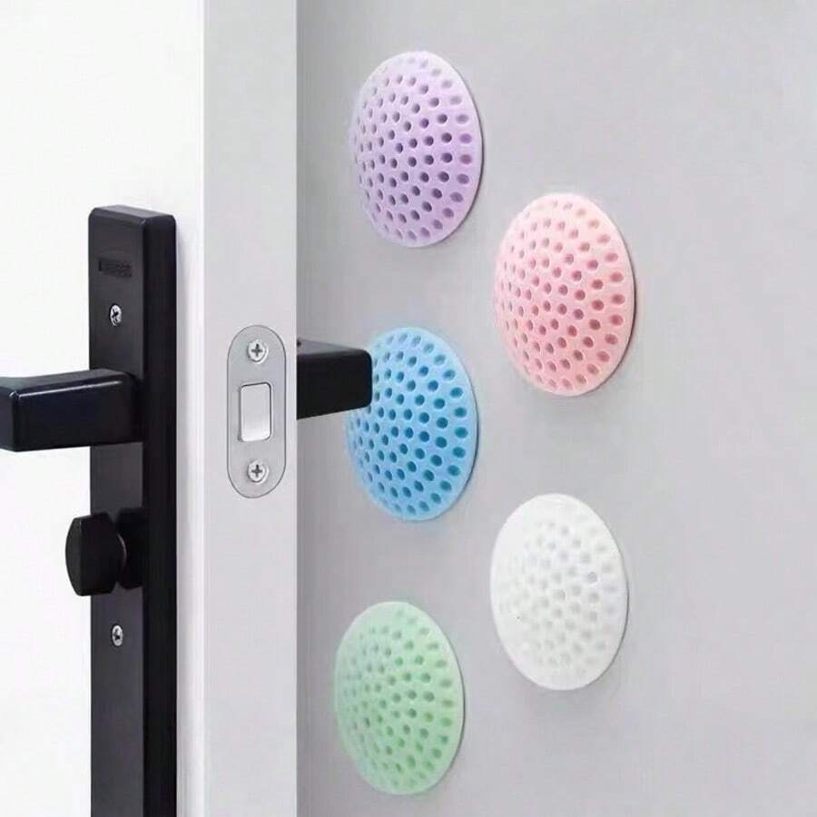 5PCS Anti-Collision Pad Behind The Door Handle, Silicone Cover For Toilet Seat And Window, Protective Sticker For Silent Refrigerator At Home - Color Mixing - View 1