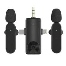 Microphone Lavalier sans fil pour Smartphone, camera, ordinateur portable/PC, Microphone sans fil Plug-Play pour l"enregistrement vidéo/ audio, Microphone pince-cravate pour interview/Vlog/enseignement