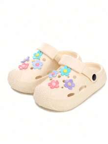 New Baby Flower Decor Cute Slip-On Comfortable EVA Dual-Wear Children Sandals Beach Slippers