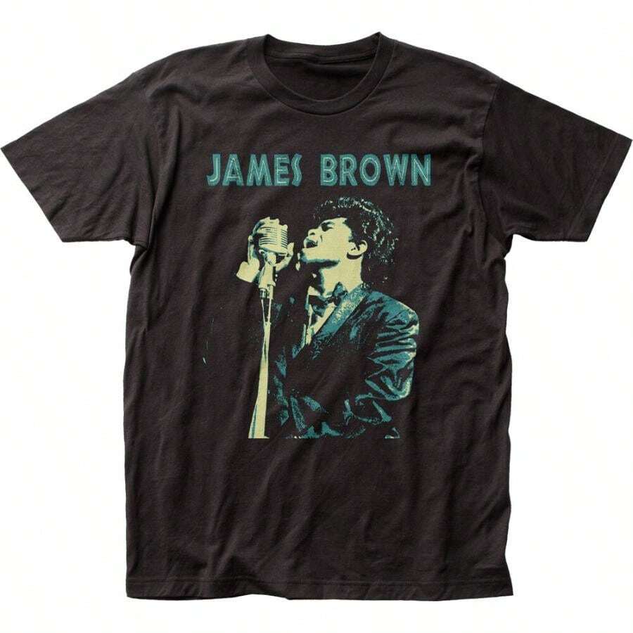 James Brown Siging Mens T Shirt Funk Soul Music Classic Band Tee New Black - màu đen - Xem 1