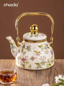 1pc Enamel Pot, Coffee Pot, Tea Pot, Large Capacity Water Kettle, Suitable For Gas Stove And Induction Cooktop, Universal Type