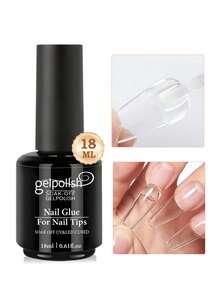 Super Strong Nail Glue For Acrylic Nails,Nail Tips, Press On Nails,Fake Nails, Salon Quality Brush On Nail Glue Easy Application Durable & Long-Lasting False Nail Glue UV/LED