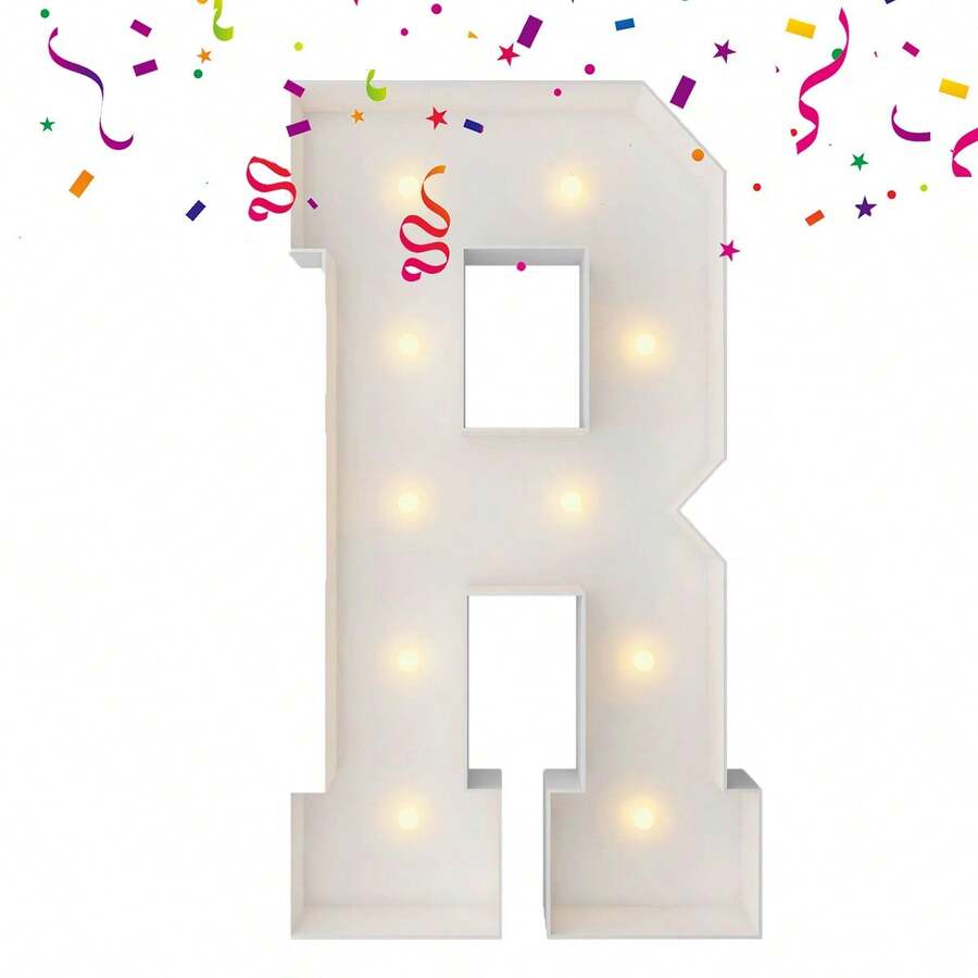 3FT Marquee Light Up Letters, Large Marquee Letters, Mosaic Balloon Frame Letter Big Letter For Engagement Wedding Decorations Birthday Party Backdrop Decor, Balloon Arch Kit - Chữ R - Xem 1
