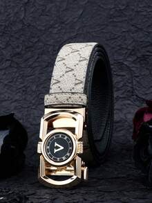 beaytar 1 件新款时尚男士皮带，经典男士自动扣腰带，休闲户外男士裤带，百搭街头风格男士腰带 - 彩色 - 查看 4