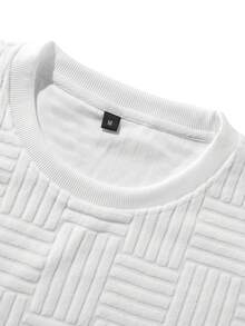 男士复古提花卫衣，秋季款，长袖上衣 - 白色 - 查看 4