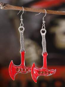 1 Paar Horror Halloween Axt-förmige personalisierte Party-Ohrringe, Halloween-Ohrringe - Verschiedenfarbig - Übersicht 3