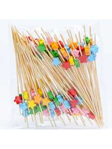 50/100/200 件闪光金鸡尾酒签、仿珍珠食物签和创意艺术牙签、开胃菜签、水果签、竹签、花签、食物水果叉、纸杯蛋糕装饰、蛋糕汉堡艺术叉、三明治尖刺、婚礼派对一次性蛋糕甜点棒自助餐纸杯蛋糕、装饰竹签、竹鸡尾酒串 - 彩色 - 查看 6