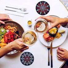 1set/4pcs/6pcs/300pcs Snowflake Red White Embroidery Christmas Pattern Diatom Mud Coasters, Coffee Coasters, Home And Restaurant Multi-Occasion Decorations, Daily Gifts, Table Decorations, Daily Decorations, Theme Party Decorations - Multicolor - View 6