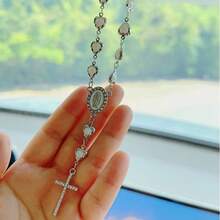 2025 Spring/ Summer New Mother'S Day Gift Women'S Bracelet Luxury And Elegant Style Classic Virgin Mary Cross Metal Pendant Baroque Imitation Pearl Decoration Love Bead Bracelet Fashionable And Unique Eye-Catching Accessories - 均碼 - 查看 5