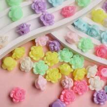 50Pcs 12mm Rose Flower Beads Loose Beads DIY Beads Jewelry Accessories Handmade Material - Multicolor - View 2