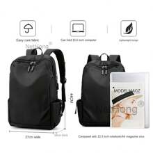 NetHong New Men's Backpack Lightweight Waterproof Travel Rucksack Shoulder School Bag 16 Inches Laptop Bag UK - Black - View 8