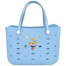 Multi-Size Rubber Women's Beach Bag, EVA Waterproof And Durable Shoulder Tote Bag, Fashionable And Casual, A Lightweight Handbag And Shopping Bag With Multiple Colors Available, Suitable For Beach, Swimming Pool, Vacation Travel - Large/Medium/Small - 彩色 - 查看 23