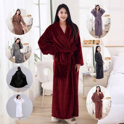 1 Stück extra großer Frottee-Bademantel, dick & lang im Freizeitleiblicher Stil mit Tasche, geeignet für große Personen, super weich, hochsaugfähig, schnell trocknend, windundurchlässig & warm, unisex für Winter, Sommer, Hochzeit, Zuhause, Badezimmer Dekoration, Rückkehr zur Schule