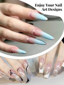 9pcs/Set 15ml Nail Gel Liner Pens, 3D Effect Gel Nail Polish, Fine Brush, DIY Nail Salon Design At Home, Gift For Girls Nails - Multicolor - View 6