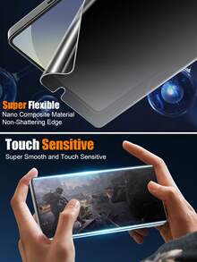 3片装水凝胶屏幕保护膜，TPU防窥磨砂屏幕保护膜，防刮花，防脱落，保护隐私，减震，兼容三星Galaxy S21/S22/S23/S24 Ultra，A14/A15/A25/A34/A35/A54/S23 Fe/A55/A06/A36/A56/A26，Galaxy S25 Ultra/S26 Ultra/S26 Plus/S26 - 黑色 - 查看 5