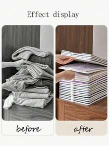 1/5/10pcs Foldable Boards, Wrinkle-Resistant Plastic Wardrobe Storage Boxes, T-Shirt & Shirt Organizer Racks, Suitable For Wardrobe Organization And Storage - Multicolor - View 6