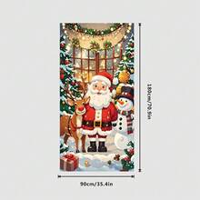 1 件 2D 门挂横幅，节日涤纶圣诞门帘 - 圣诞老人、雪人、驯鹿设计 - 耐用多用途节日装饰，适合室内外使用 - 无需电力 - 彩色 - 查看 5