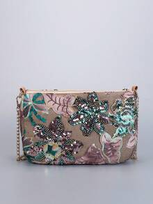 Túi đeo vai thêu hoa sequin, Túi đeo chéo có dây đeo có thể điều chỉnh, Ví đeo chéo thời trang dành cho nữ, Vật dụng cần thiết khi đi du lịch, Duyên dáng hoài cổ, Thích hợp cho các bữa tiệc, kỳ nghỉ, mua sắm, hẹn hò và đi làm. (Cắt họa tiết ngẫu nhiên) - Nhiều màu - Xem 4