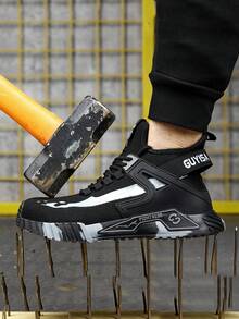 Unisex Versatile Casual Sports Shoes, Breathable Waterproof Anti-Crush Anti-Pierce Work Boots, Suitable For All Seasons