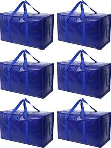 Bolsas de mudanza de gran capacidad, resistentes, con cremallera, de 24 galones, paquete de 6 - Azul 6 cuentas - Ver 1