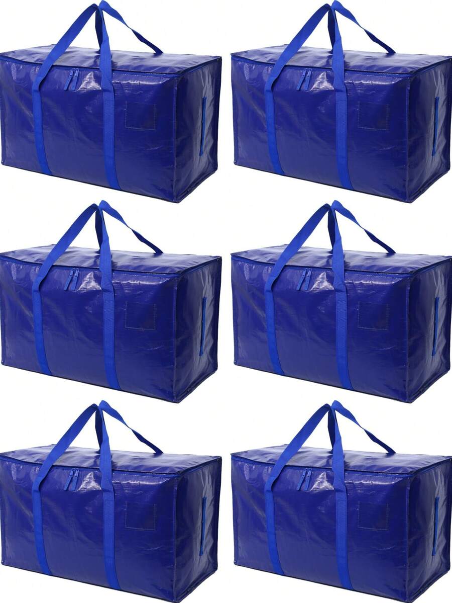 Bolsas de mudanza de gran capacidad, resistentes, con cremallera, de 24 galones, paquete de 6 - Azul 6 cuentas - Ver 1