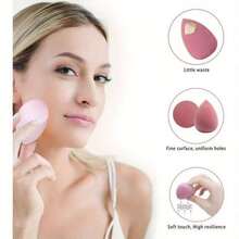 高级亲水化妆海绵 - 不含乳胶，打造无瑕底妆，柔软有弹性，遇水膨胀，价格实惠，情人节礼物，廉价商品，旅行必备，房间装饰，情人节礼物，便宜货，房间，1美元商品，度假必备，女士礼物，卧室，情人节，99美分 - 粉色 - 查看 1