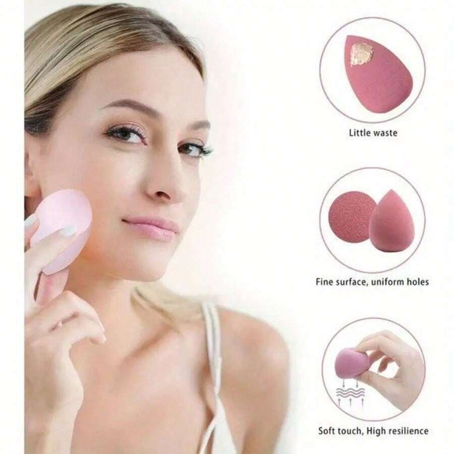 高级亲水化妆海绵 - 不含乳胶，打造无瑕底妆，柔软有弹性，遇水膨胀，价格实惠，情人节礼物，廉价商品，旅行必备，房间装饰，情人节礼物，便宜货，房间，1美元商品，度假必备，女士礼物，卧室，情人节，99美分 - 粉色 - 查看 1