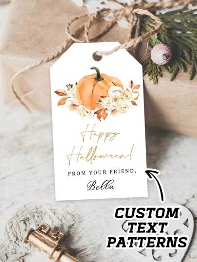 10-50 Happy Halloween Gift Labels, Customizable Text Pattern Labels, Cartoon Pattern Labels, Suitable For Halloween Gift Decoration, Cute Cartoon Halloween Decoration Labels, Glass Bottle Decoration Labels, Dessert Packaging Decoration Labels, Suitable For Gift Decoration Of Friends, Neighbors, Couples, Classmates, Children, Parents, Grandparents, Colleagues, Etc
