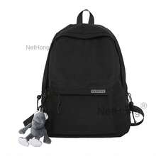 NetHong New Fashion School Backpack Large Capacity Simple Dual-Shoulder Bag Travel Work Laptop Rucksack UK - Black - View 6