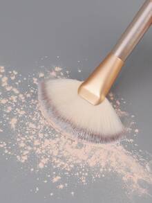 1支大号扇形化妆刷，集散粉、粉底、腮红、遮瑕于一体，柔软刷毛，多功能化妆刷，三合一美妆工具，可用于散粉、定妆和打造高光妆容。 - 彩色 - 查看 6