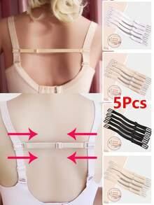 5 szt. elastycznych klipsów do ramiączek biustonosza, regulowane, antypoślizgowe ramiączka biustonosza do modelowania sylwetki i bezpiecznego dopasowania - Wielokolorowe - Zobacz 1