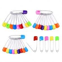 10/20/30/50个塑料头安全别针5厘米安全锁婴儿布尿布尿布别针扣DIY针别针缝纫用品 - Mixed Color - 查看 12