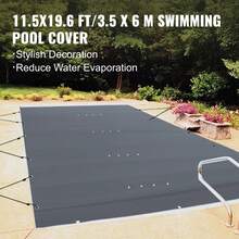 Cubierta protectora para piscina, cubierta para piscina enterrada 11.5x19.6 pies, cubierta de PVC para piscina - Antracita - Ver 3
