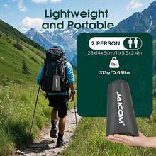 Lona de campaña impermeable, para 2 personas, protector de piso de poliuretano de 3000 mm para senderismo, mochileros, hamacas, playa, picnic y otras actividades al aire última intervensión - 86 x 59 pulgadas, 2 personas - Ver 6