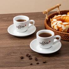 1 件 65 毫升/2.3 盎司瓷质浓缩咖啡杯带碟，可爱迷你陶瓷咖啡杯抹茶杯带碟，适合家庭和咖啡馆，陶瓷浓缩咖啡杯带碟，可盛装卡布奇诺、浓缩咖啡、拿铁、摩卡或茶 - 彩色 - 查看 8