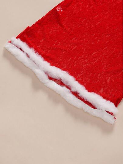 Pieces ,Red, Presents,Sheer Slit,Babydolls,Sexy Lingerie Dress, Verleidelijke Set view 9