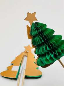 5/10/20/50 件圣诞树形竹棒、蛋糕水果棒、圣诞蜂巢鸡尾酒装饰、派对装饰、派对用品、节日装饰、节日用品、餐桌装饰 - 彩色 - 查看 6