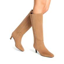 Women's Square Toe Knee-High Boots Kitten Heel Stiletto Boots Comfortable All-Day Wear For Dating  Party Fall Winter - 棕色 - 查看 7