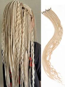Tóc tết Dreadlock màu 24 inch Flying Goddess Curls Extensions Bộ tóc tết Dreadlock 24 inch Bộ tóc tết tổng hợp Boho Tóc tết Dreadlock xoăn kiểu Hippie 8 chân tóc tết thủ công - Nhiều màu - Xem 11
