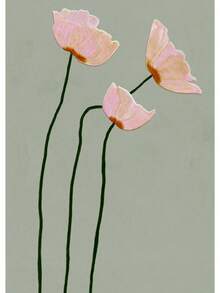 1 pieza Impresión de póster de pintura en lienzo con arte de pared minimalista, diseño floral abstracto de patrón geométrico moderno para decoración del hogar y la sala de estar