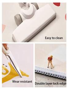 1件灰色厨房地垫，黑色包边，防滑防污，适用于房间装饰、客厅、浴室、卧室地毯、门垫、区域地毯和户外地毯，采用聚酯纤维制成，易于清洁且可机洗，适合所有季节和节假日。 - 灰色 - 查看 8