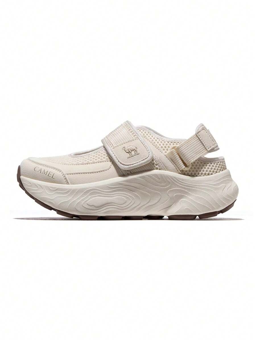 CAMEL CROWN Non-Slip Outdoor Sports Shoes For Women, Thick-Soled Chunky Sneakers, Hollow Breathable Casual Shoes