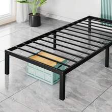 Heavy Duty Metal Bed Frame With Under Bed Storage, Sturdy Steel Slat Support, No Box Spring Needed, Platform Bed Frame For Queen, King, Full, Twin, 300lbs Capacity