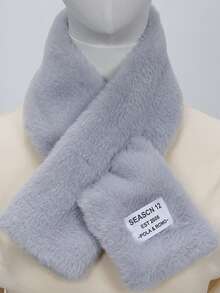 1 Khăn choàng cổ mùa thu/đông, chất liệu lông giả dày dặn, màu trơn, kiểu Hàn Quốc, giữ ấm cổ cho nữ, dùng cho trang phục mùa đông - Nhiều màu - Xem 11