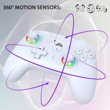 TOPWOLF Double Vibration GAMEPADFOR Switch2/Switch/IOS/Android/Steam RGB Breathing Lighting Wireless Controller Six-Axis Sensor Function Supports Programmable Buttons Macaron Switch Controllers Wireless, With RGB Breathing Lighting, For Switch Lite/Switch Oled/PC/IOS/Android/Steam - Black - View 6