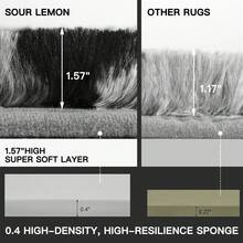 Treeboy Fluffy Rugs Living Room, Grey Area Rugs For Bedroom, Washable Anti Slip Large Shaggy Soft Rug Fluffy Modern Carpets Mat Beside Area Rug For Living Room Kids Room - Grey & Black - View 6