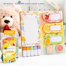 1 conjunto de adesivos combinados de desenho animado, alto valor de cor, fofos, multifuncionais, marcadores de classificação, adesivos para cenas decorativas de manuais