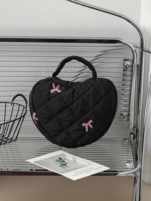 1 Stück Damen Handtasche für Make-up, ein blumenmusteriger, tragbarer, gesteppter Aufbewahrungsbeutel für Toilettenartikel und Kosmetik mit Nischenkonstruktion und großer Kapazität. Es hat einen einfachen, stilvollen und frischen Stil, was es zu einem Muss für die Reise und der perfekten Wahl für schöne Damen macht. Herbst Uni Essentials Reise Essentials Urlaubs Reise Tasche für Damen Make-up Organizer