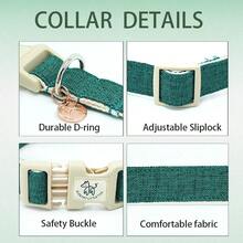 Elegant Little Tail Dog Collar Green Pet Collar Adjustable Cute Puppy Collar With Quick Release Buckle