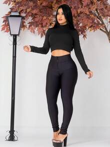 CALÇA LEGGING LIPO MODELADORA SUPLEX SUPER POWER COM BOLSOS - Preto - Visão 6